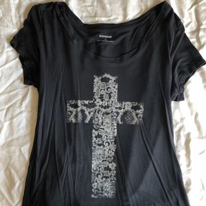 Faux Lace Cross T-shirt